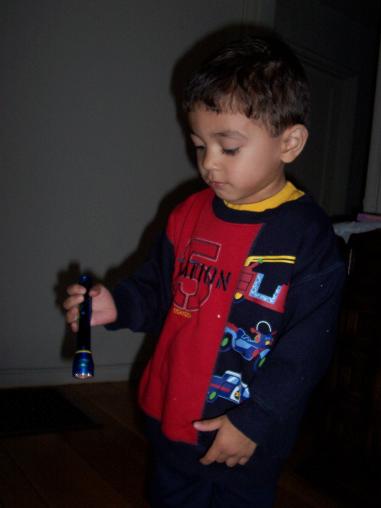 David and flashlight