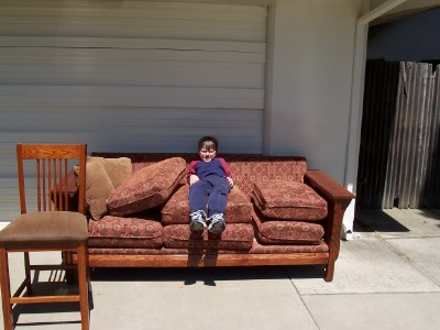 kid on a couch