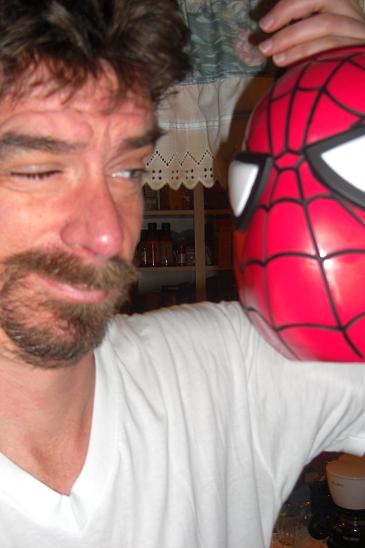 Kurt with Spiderman bucket